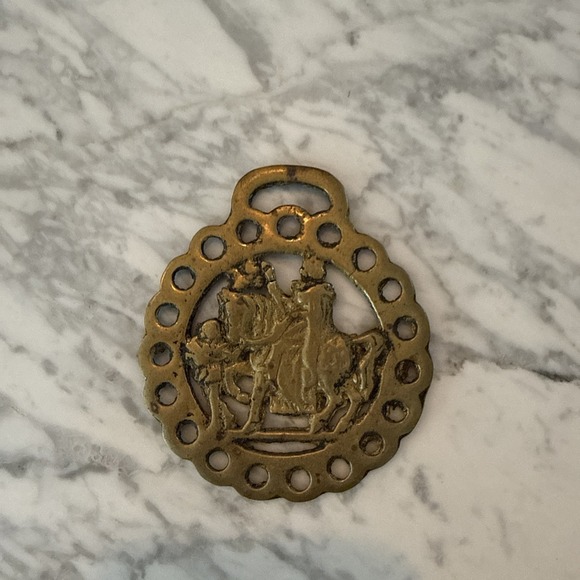 Other - Vintage Horse Brass Harness Medallion Queen Victoria on Horseback Collectible